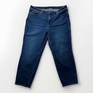 Talbots Slim Ankle Curvy Jeans Womens Size 18 Blue Denim Stretch Mid Rise
